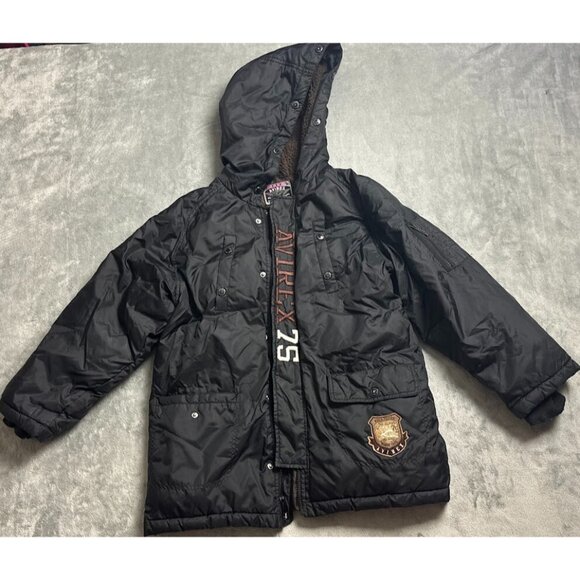 Avirex Other - Avirex Jacket Men's Medium 8 Black Puffer Lined Hooded Embroidered Logo